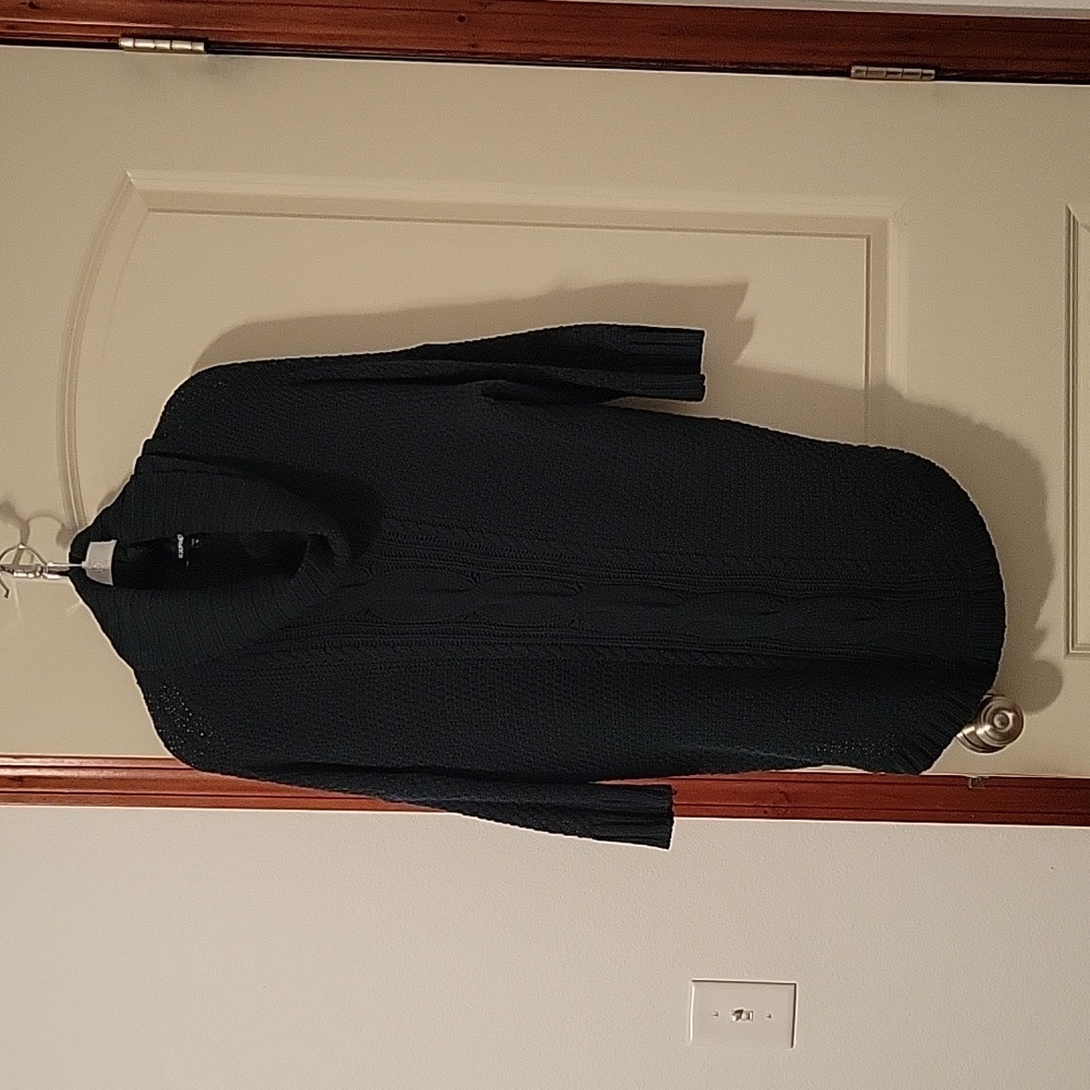 Cowl neck green sweater